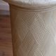 Vintage column/pedestal from the 70s-80s in travertine and wood.