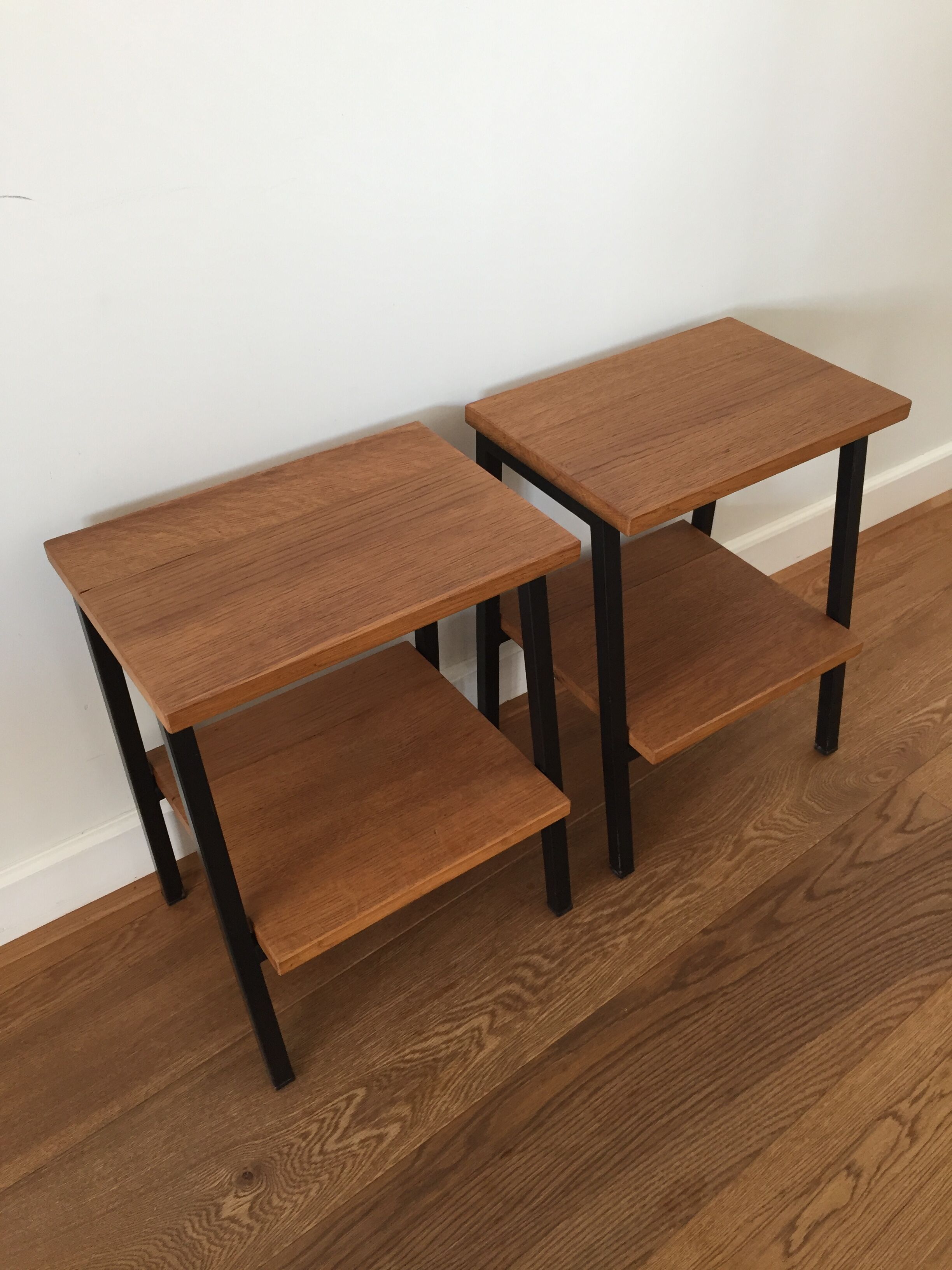 Pair of solid oak bedside tables
