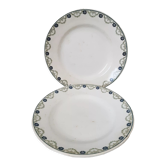 Assiettes plates en faïence de Saint Amand , terre de fer