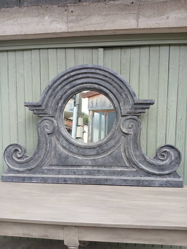 Miroir en bois forme œil de boeuf