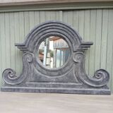 Wooden bull's-eye mirror