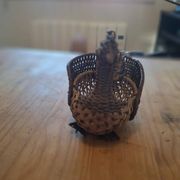 Small basket, vintage wicker basket in the shape of a swan.