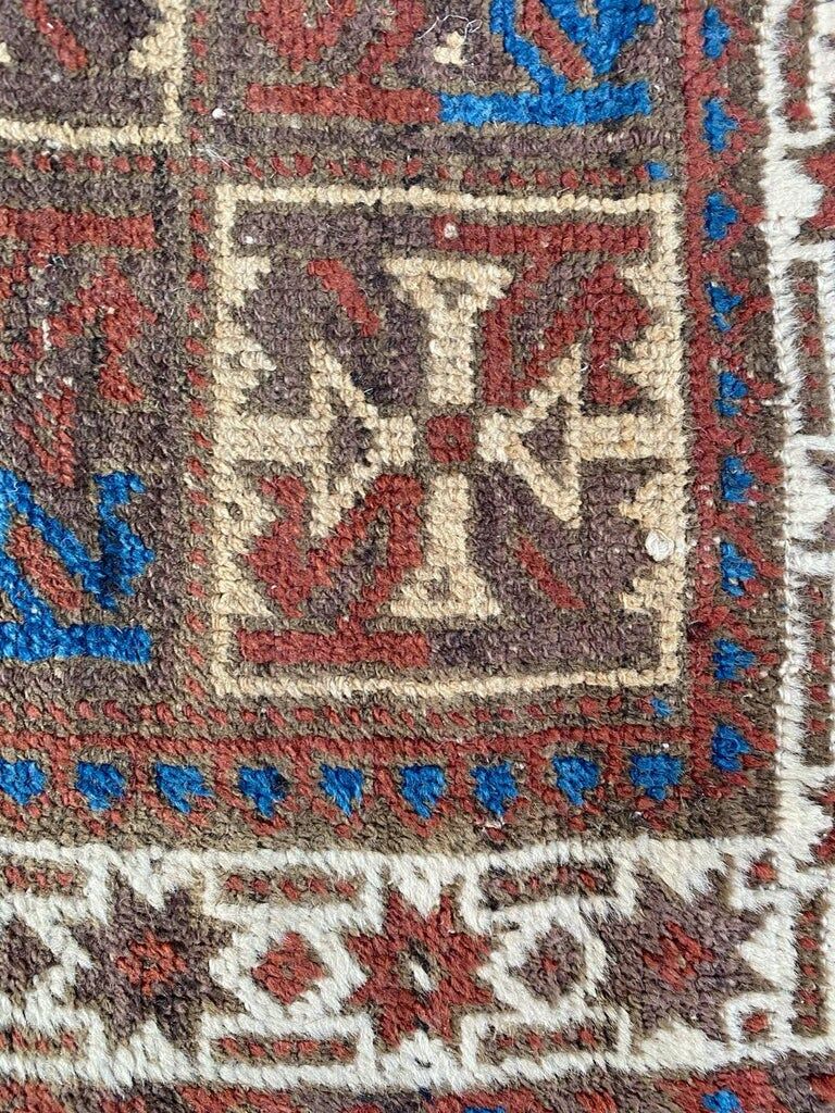 Ancient tribal baloch carpet 148x78 cm