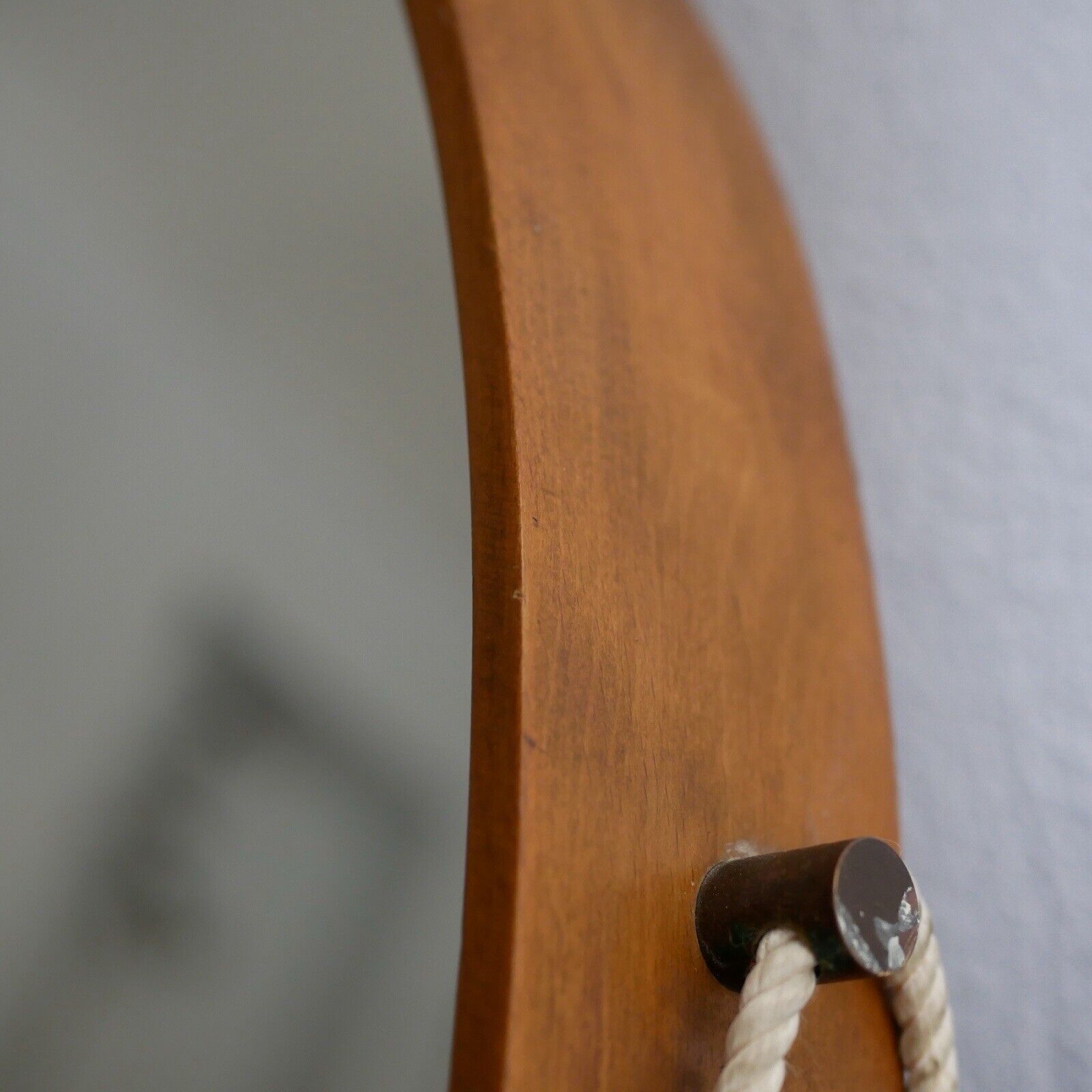 Miroir - Teck - Structure en bois avec laiton - Design italien vintage - Années 60