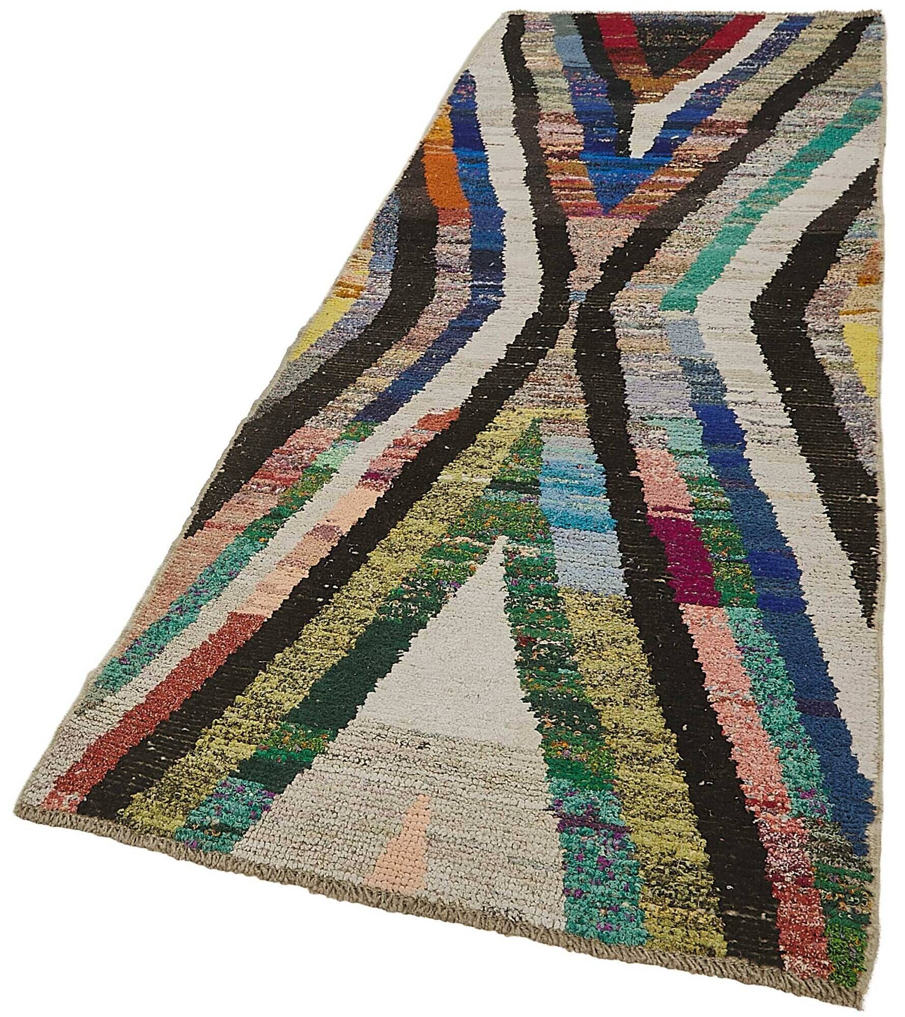 Tapis boho recyclé turc fait main 98 cm x 290 cm