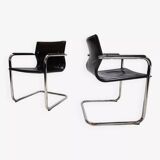 Matteo grassi mg15 cantilever armchairs - black leather