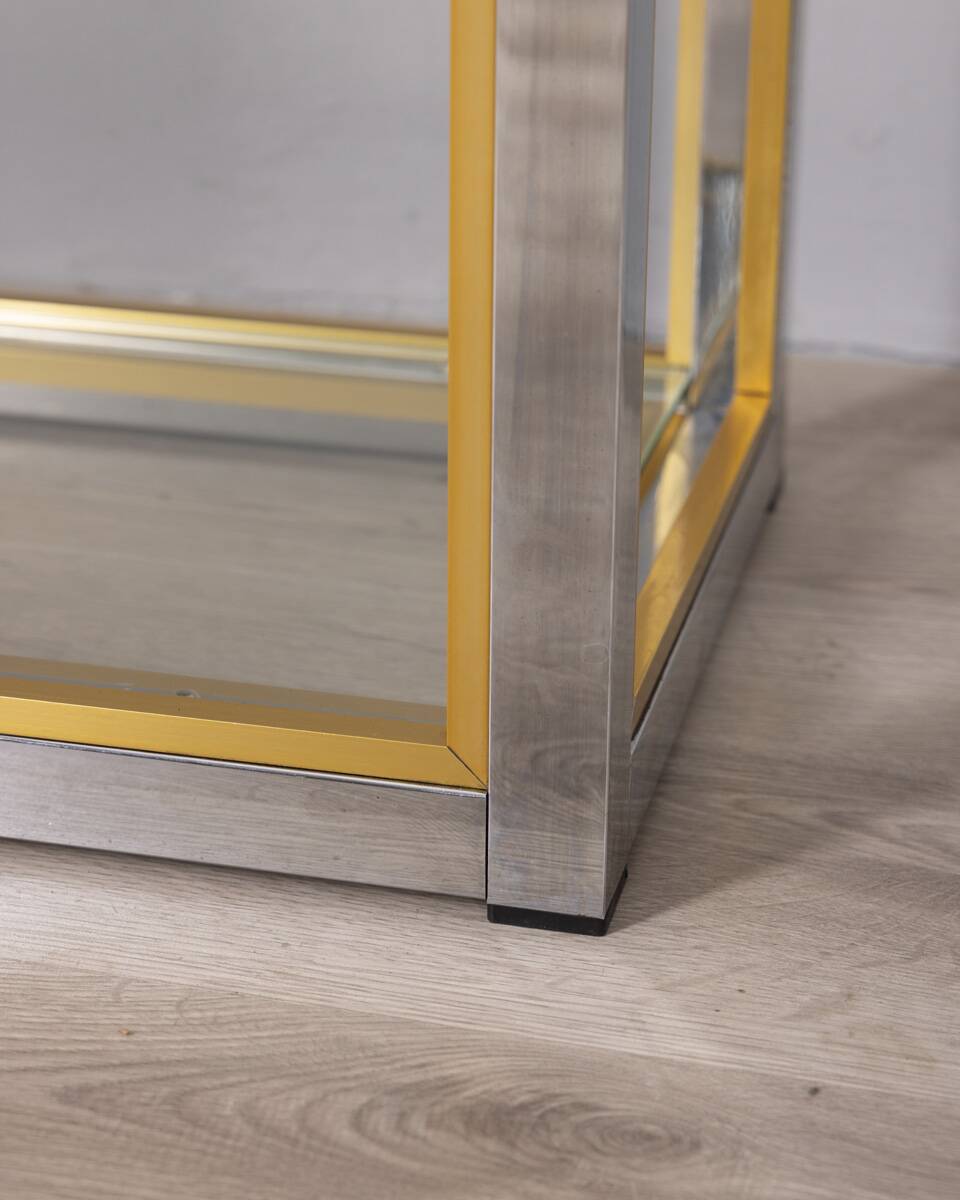 Étagère en métal et verre des années 1970, conçue par renato zevi