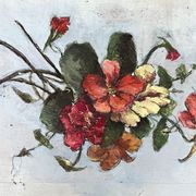 "Fleurs" huile sur panneau bois