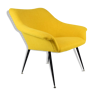 Mid-century armchair Shell, 1960s, NRD, yellow fabric, restored