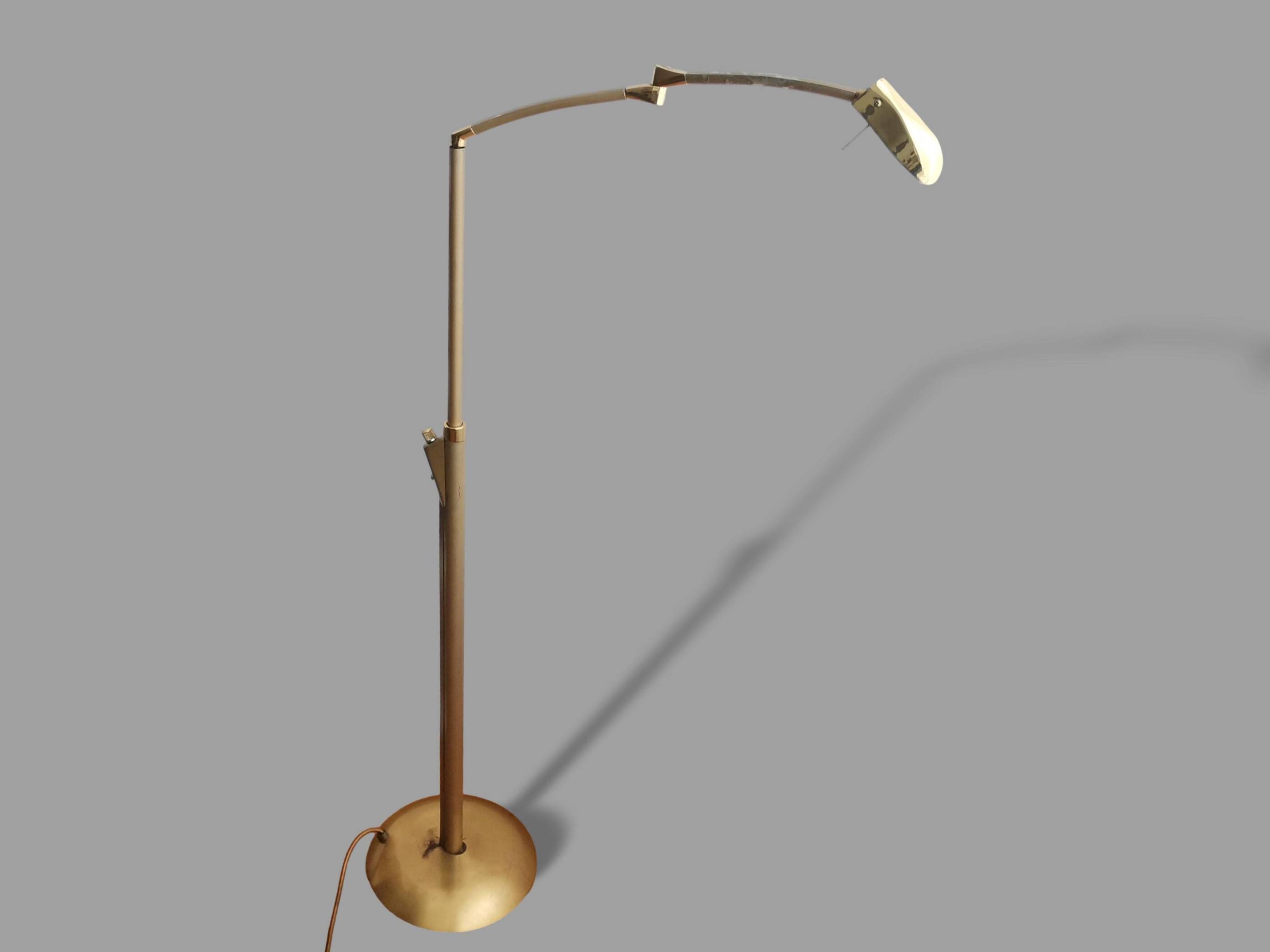 Adjustable swing arm modernist floor lamp