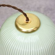 Lampe à suspension mid-century en laiton et verre, italie