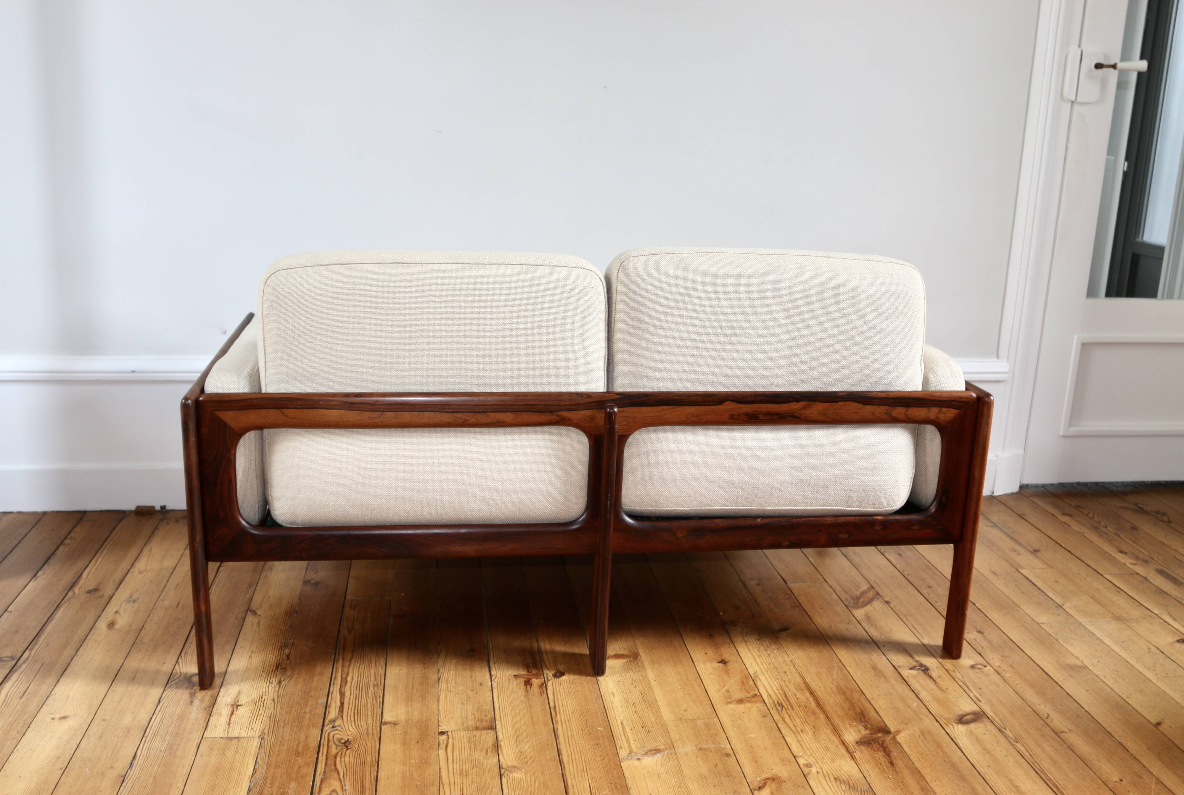 Vintage Danish Scandinavian bench in Rio rosewood, 1960