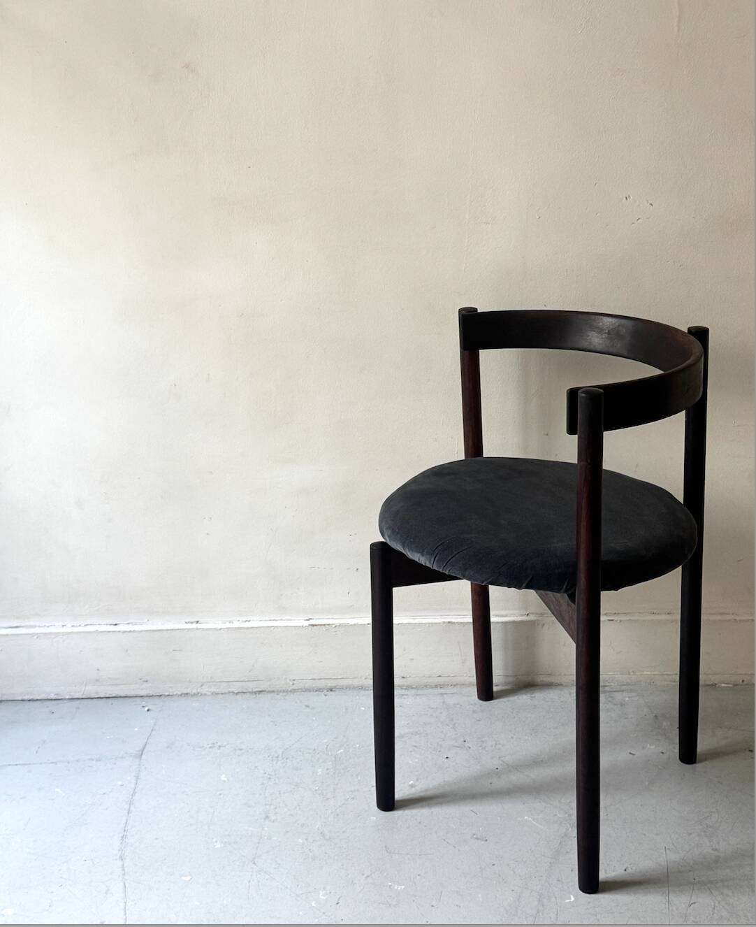Round chair in rosewood by Hugo Frandsen for Børge M.S., Denmark 1970