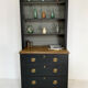 Antique black painted pine bookcase