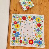 Lot de 8 serviettes de table à fleurs vintage