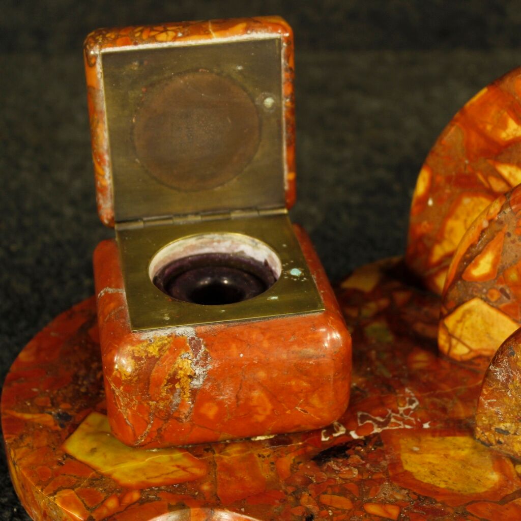 French art deco marble inkwell
