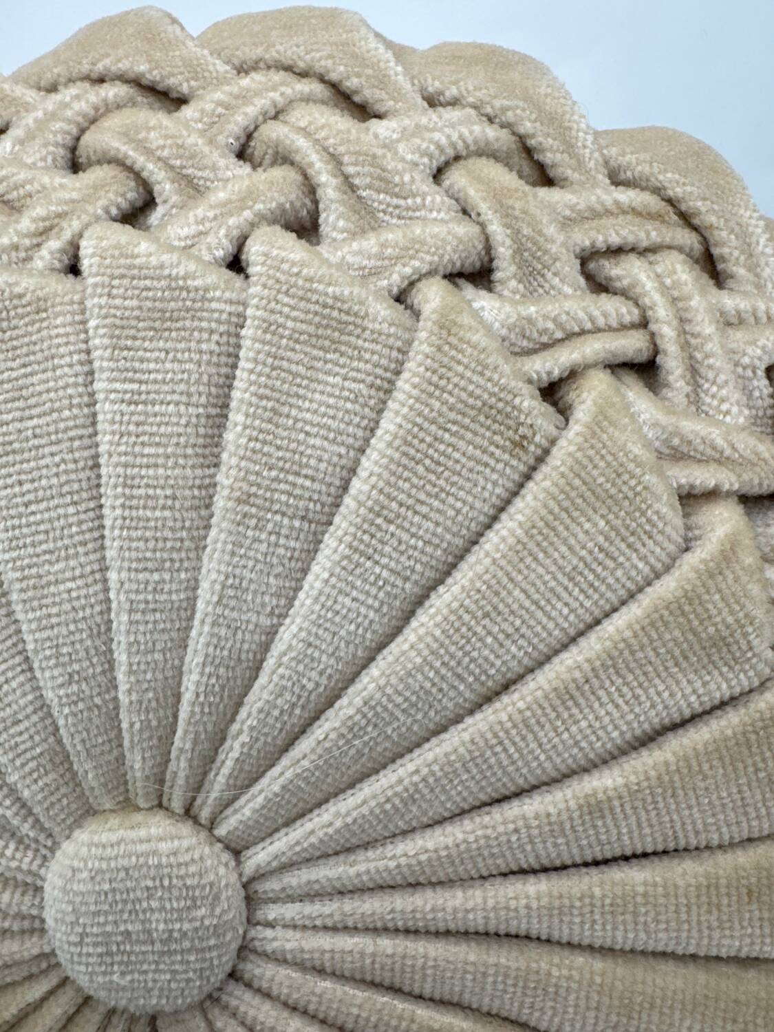 Vintage velvet round cushion