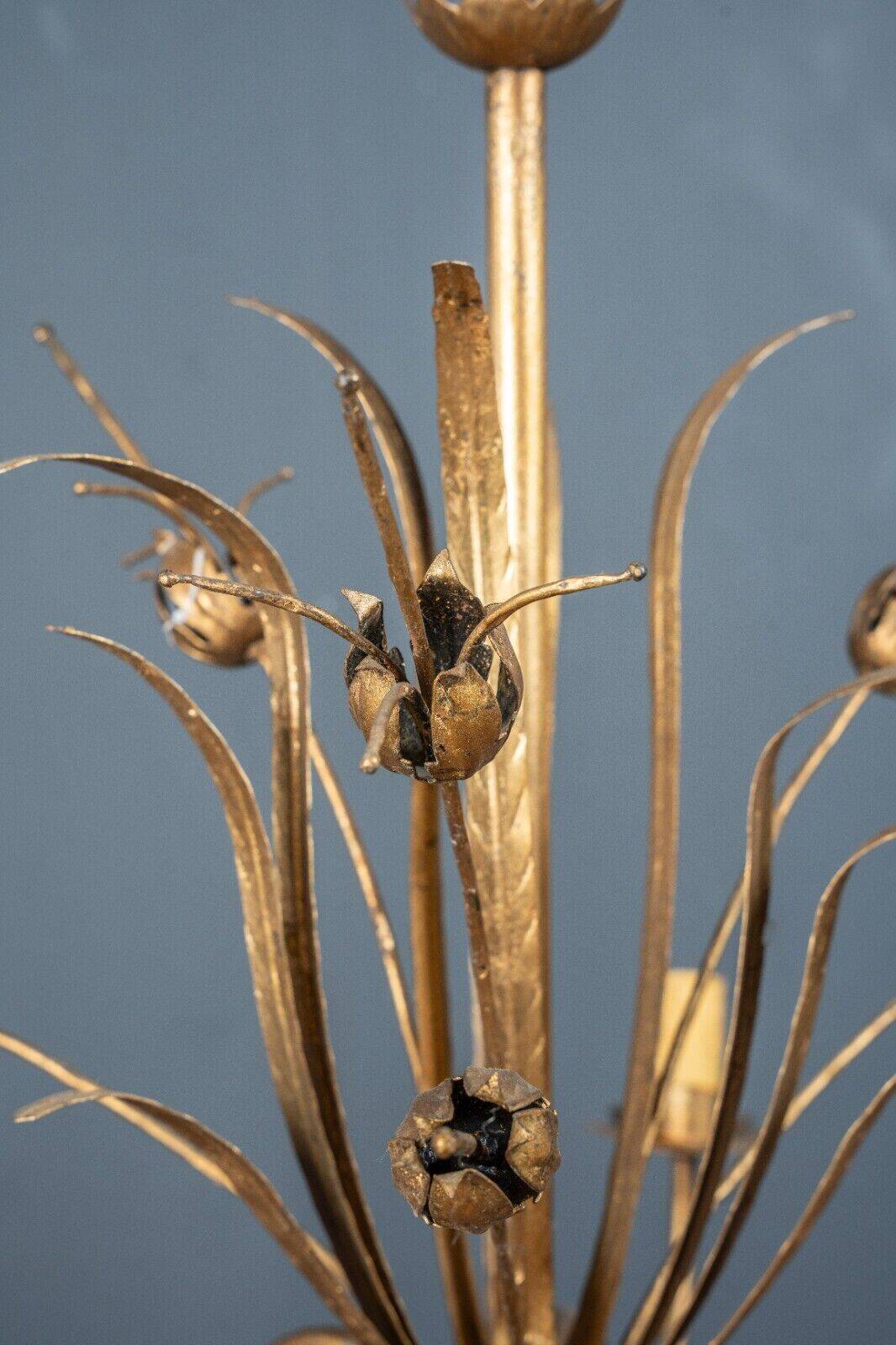 Chandelier in gilded metal in the style of Maison Baguès 6 lights 1960