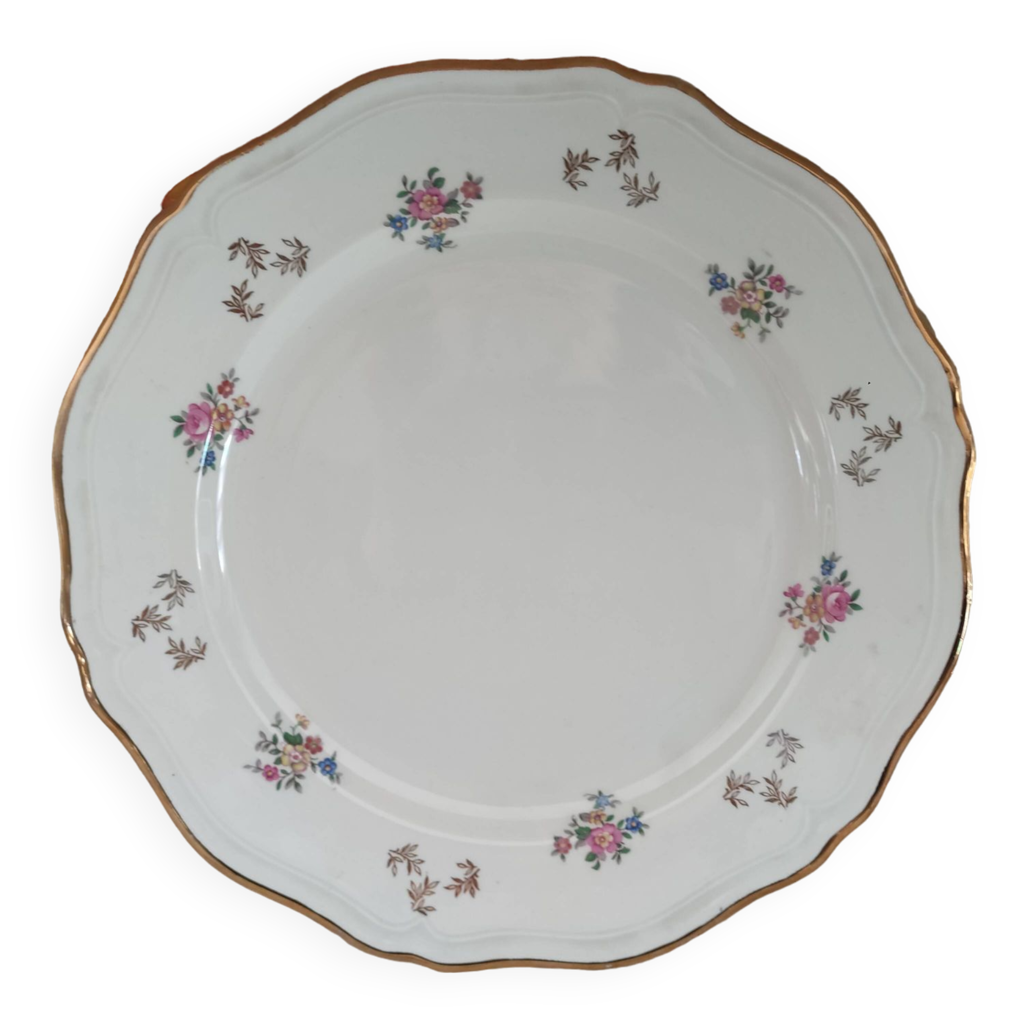 Plat rond L'Amandinoise décor floral
