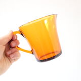 Arcoroc water pitcher, smoky yellow, plain, 1960s vintage French