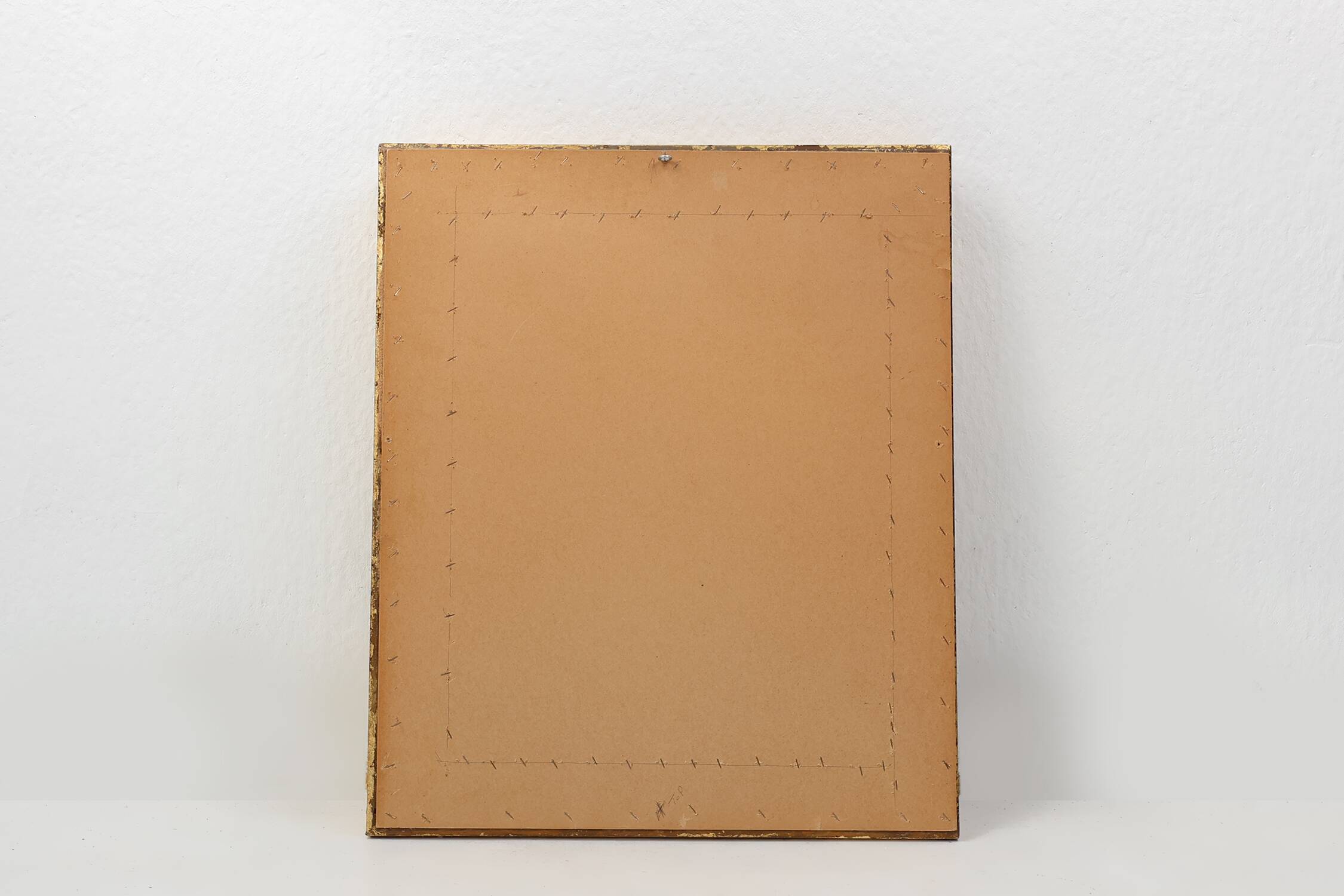 Baroque gilt facet cut wall mirror in wood, France 1850