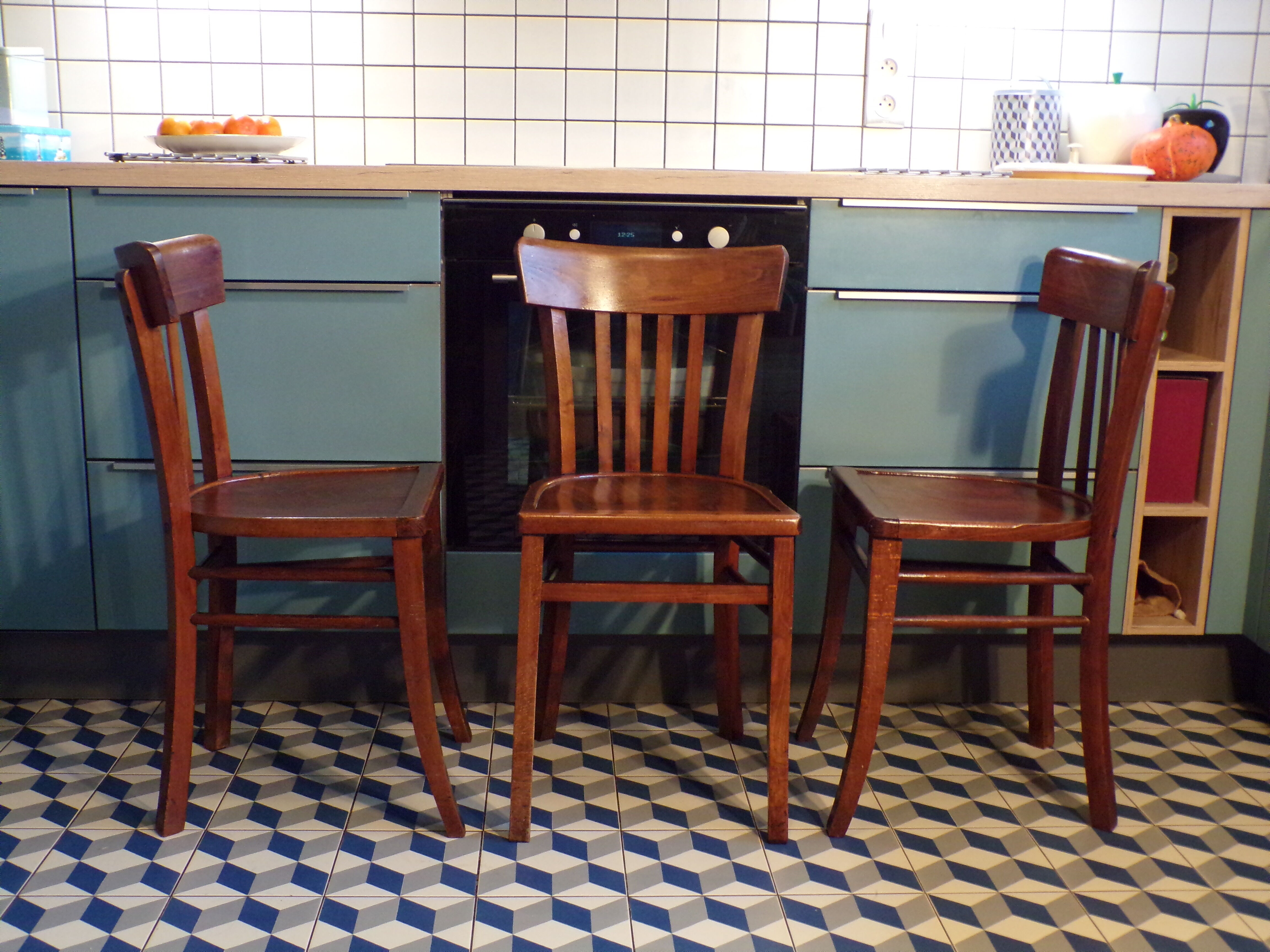 Set of 3 vintage bistro chairs