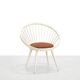 White Yngve Ekström Cirkle chair with leather cushion