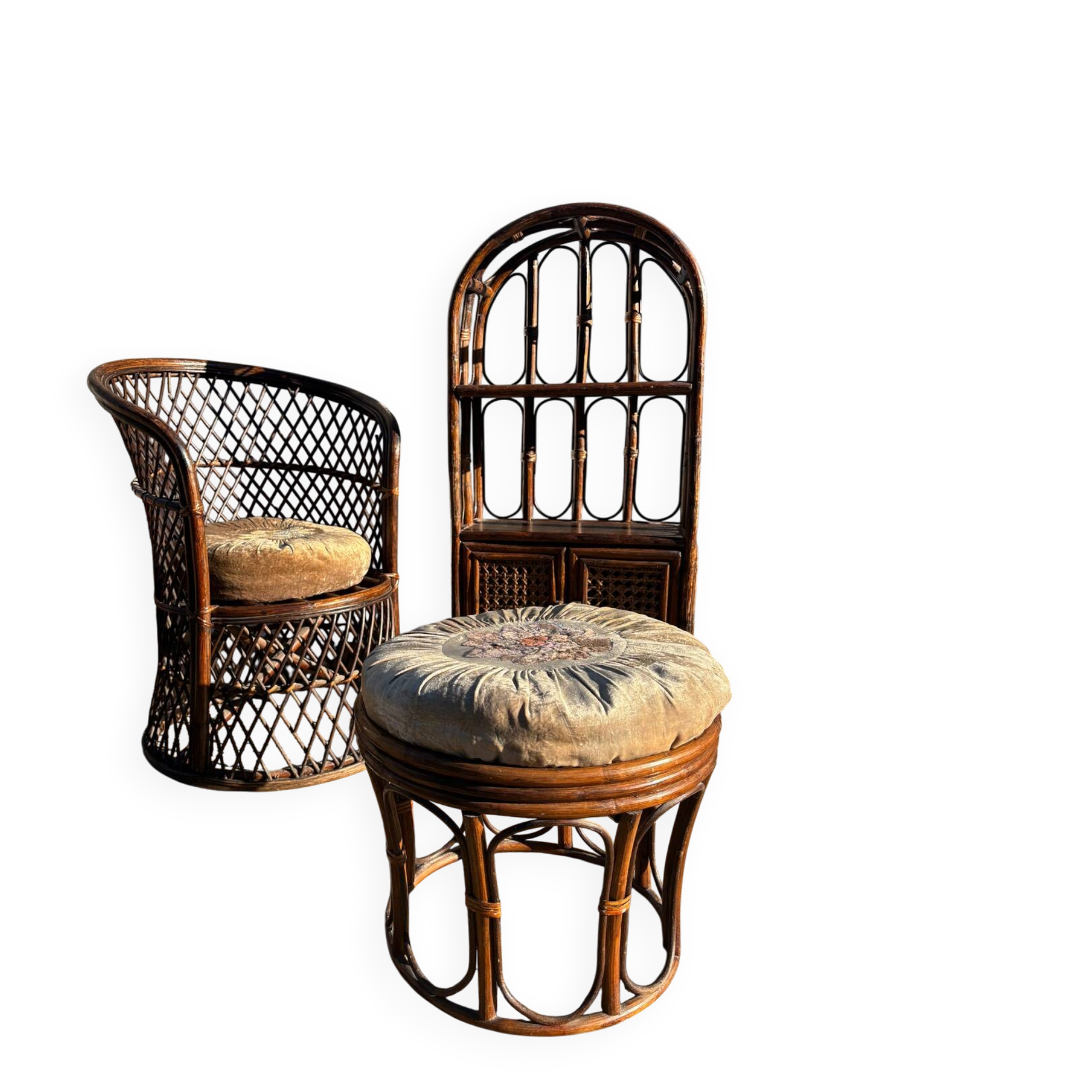 1960s rattan living room set