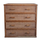 Commode en rotin vintage