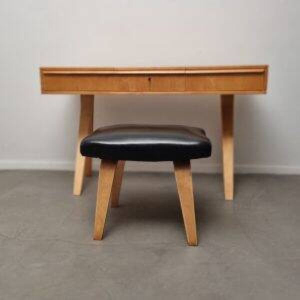 Ensemble coiffeuse et tabouret de style moderne hollandais en contreplaqué de bouleau, conçu par Cees Braakman pour Pastoe, 1951