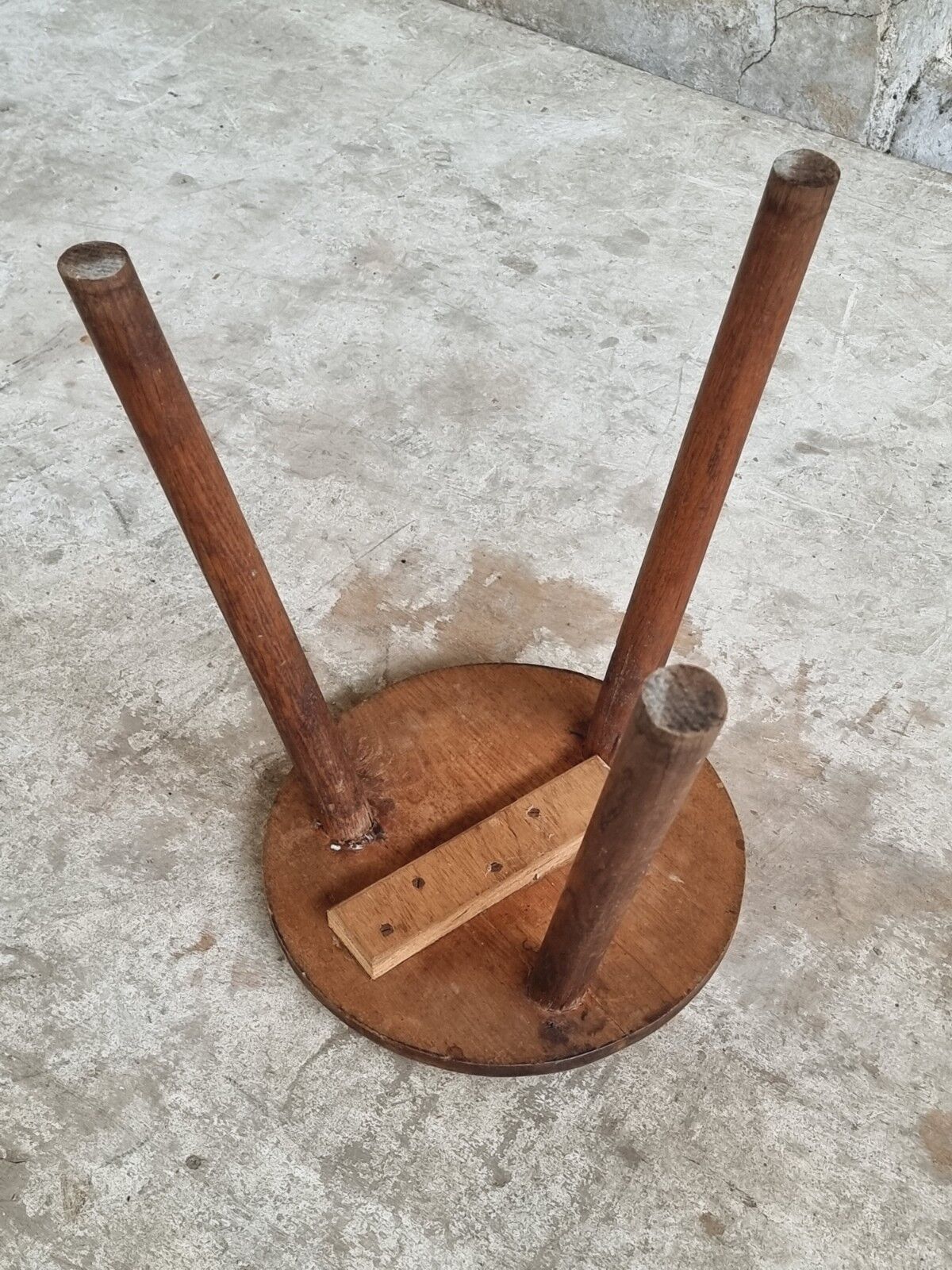 Vintage stool side table oak wood