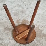 Vintage stool side table oak wood