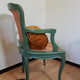 Restyled canned convertible armchair