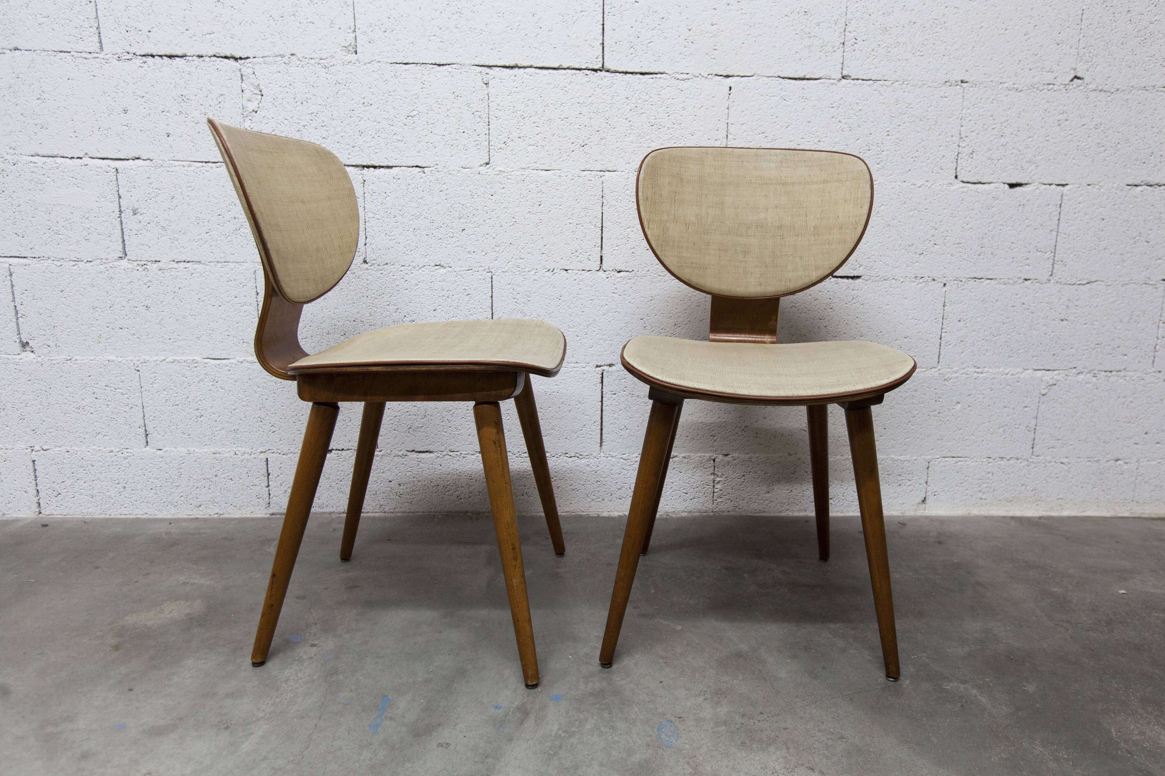 Pair of Baumann chairs No. 831 G1 "design Max Bill" 1960