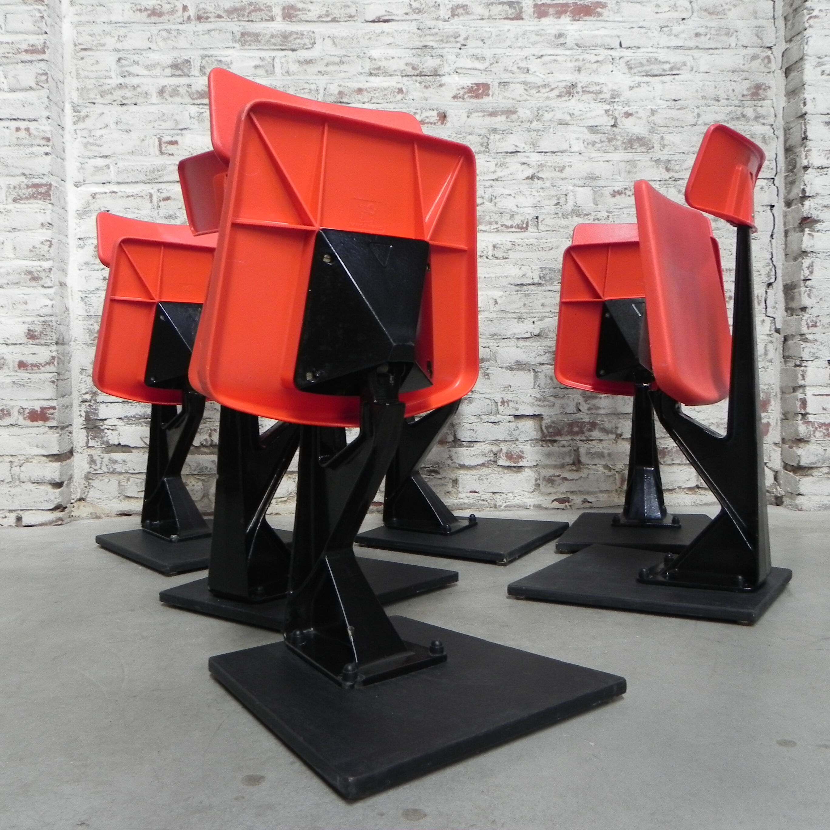 Set of 6 folding chairs, cinema seats