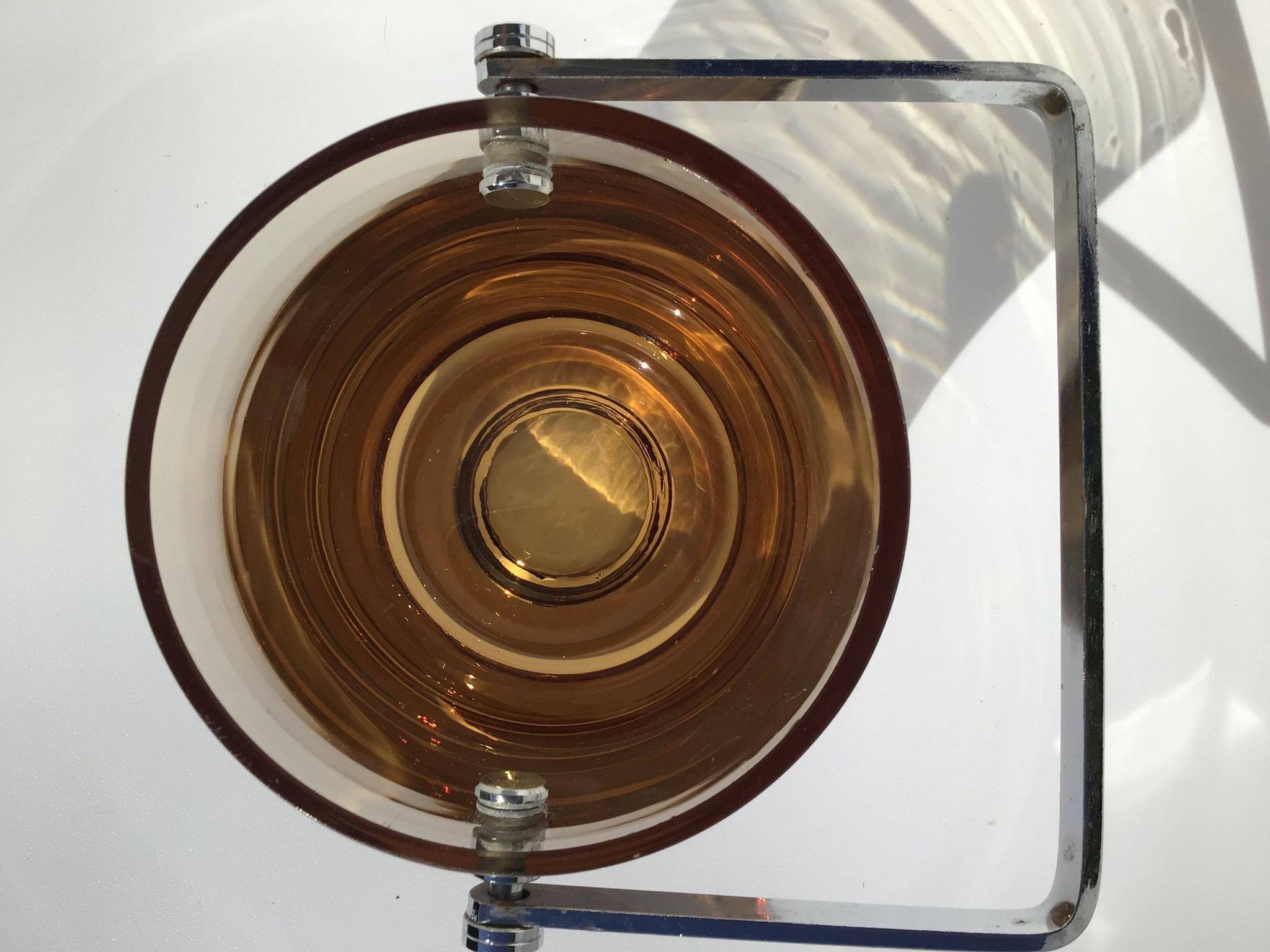 Seau à glaçons verre soufflé ambre 70’s