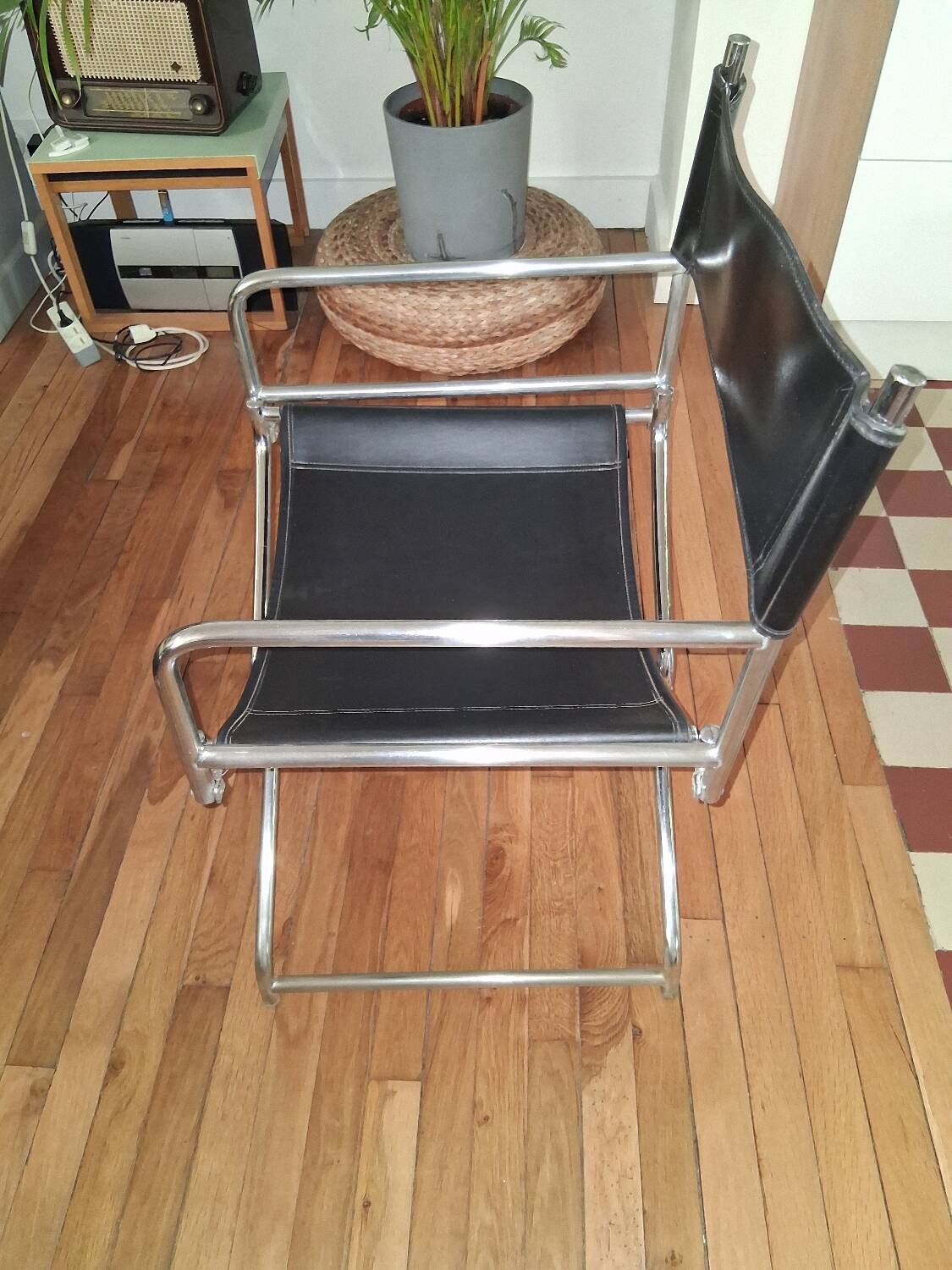 Chrome folding director's chair