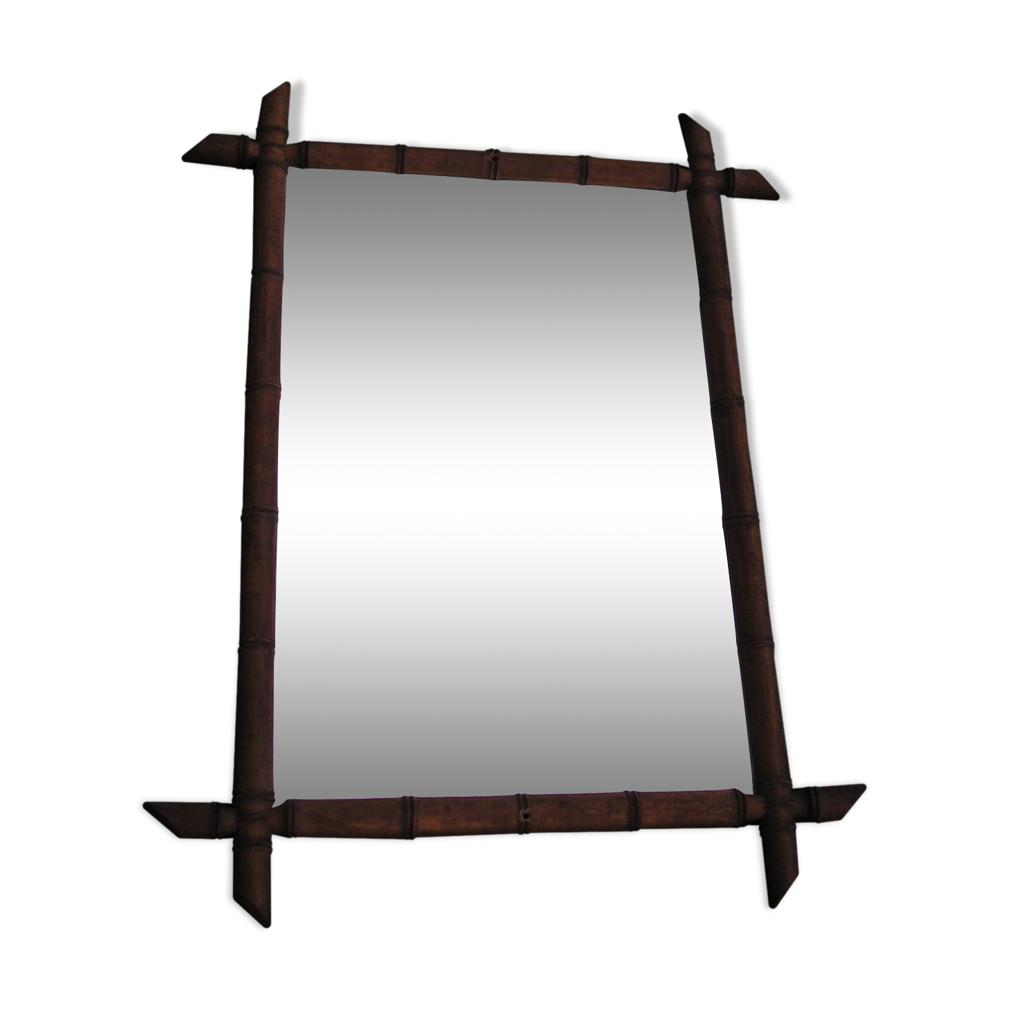 Bamboo mirror early XXth 86x65cm