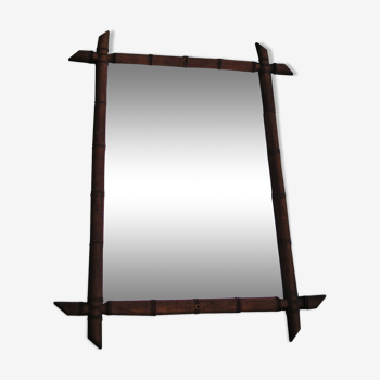 Bamboo mirror early XXth 86x65cm