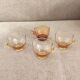 Set of four vintage amber glass cups