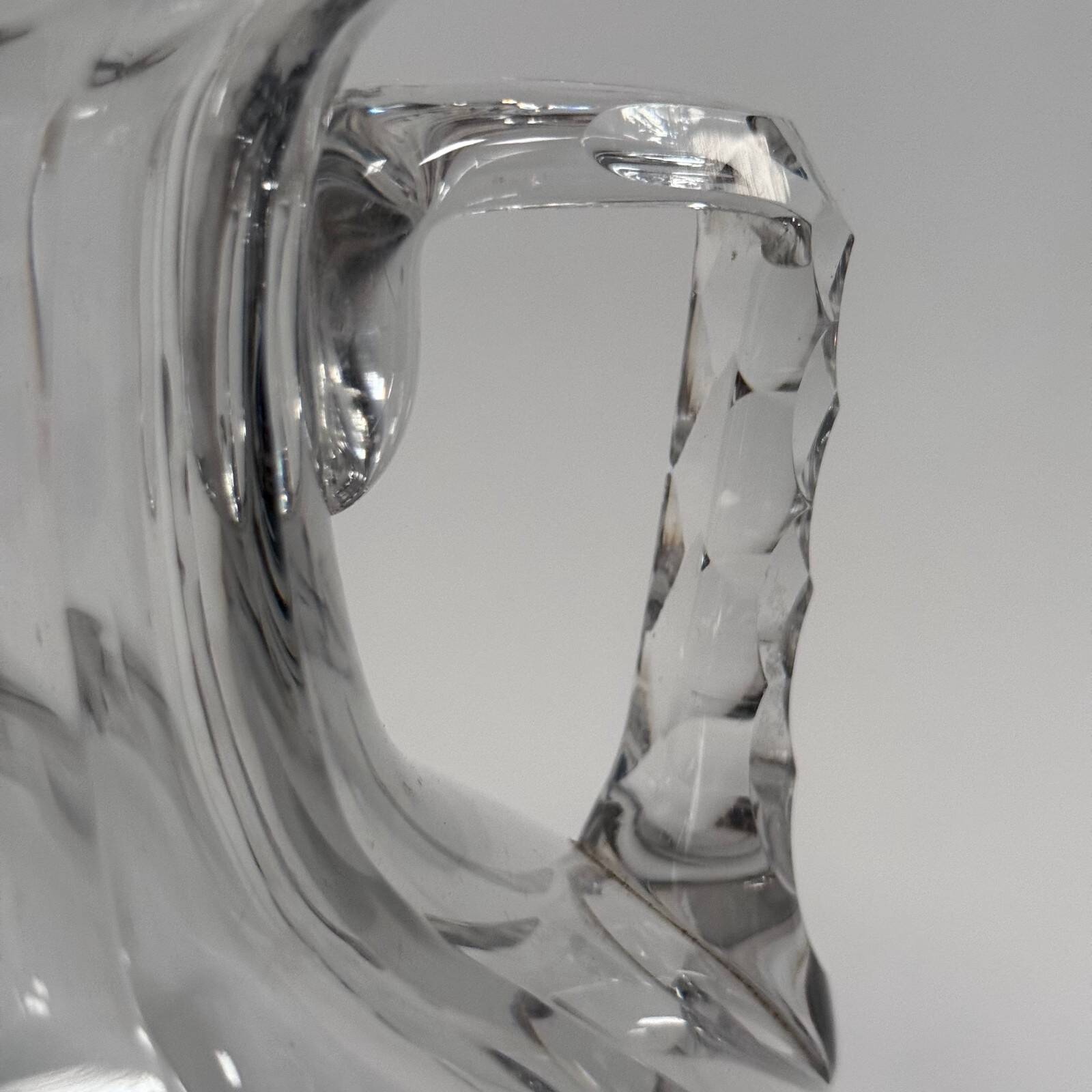 Baccarat crystal vase with handles, 19th century, cut sides