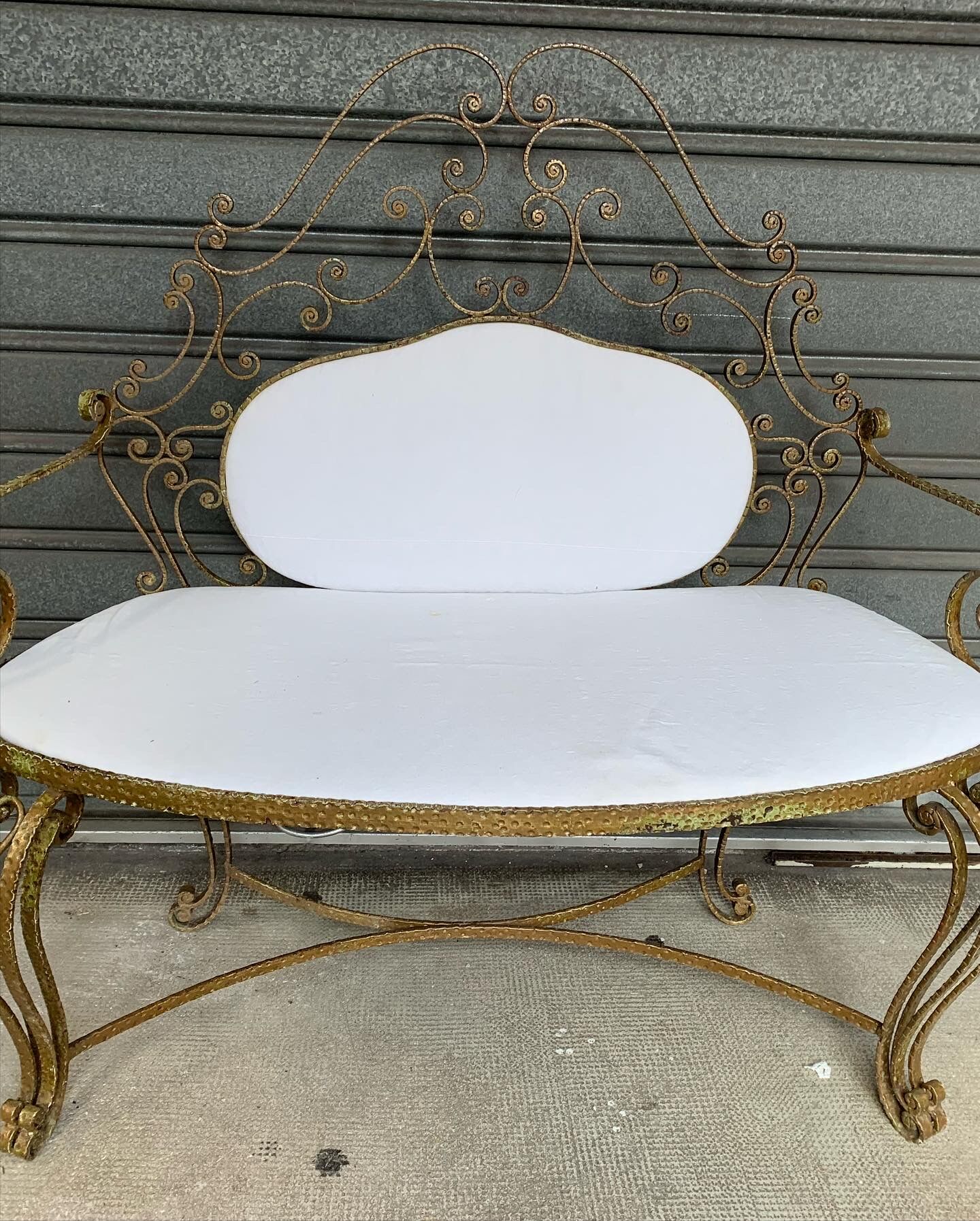 Hammered iron bench 1960s