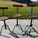 Three industrial workshop stools from the 50s/60s