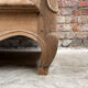 Solid oak rustic sideboard / buffet cabinet with carved details
