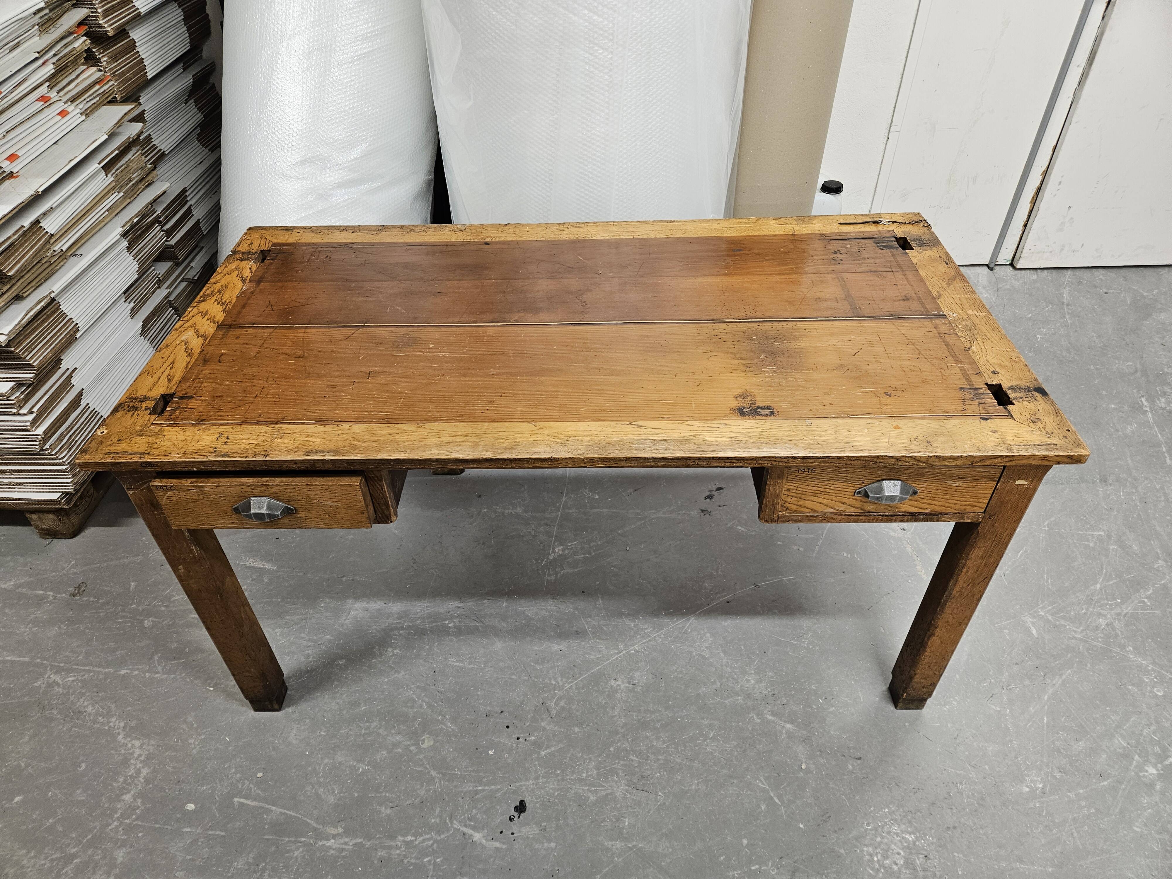 Antique oak administration desk