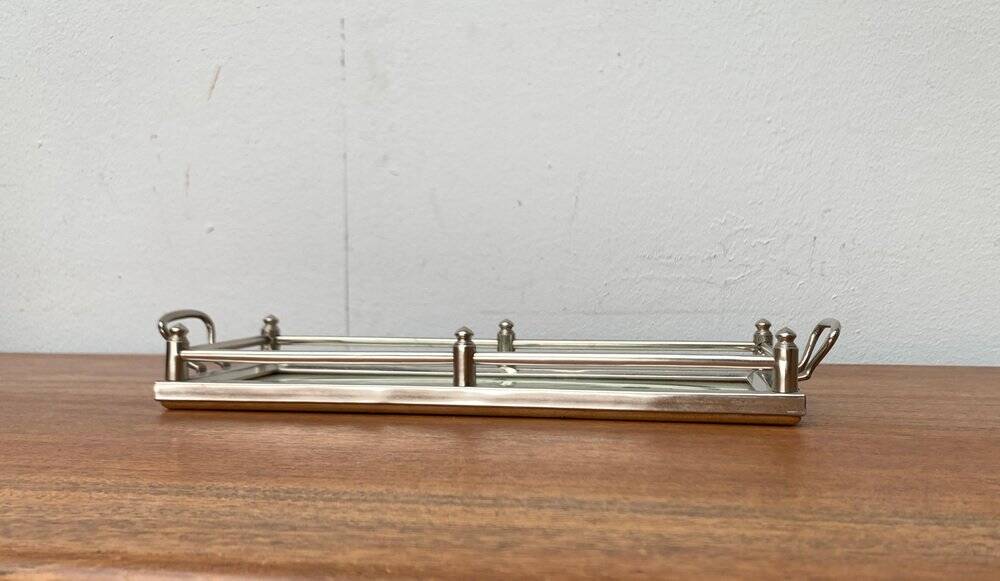 Metal and glass plateau Art Deco / Art Nouveau