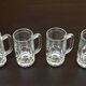 1970s 4 Beer mugs Molded glass France