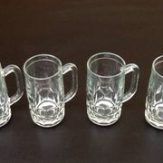 1970s 4 Beer mugs Molded glass France