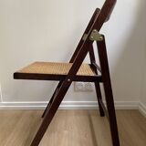 Folding chair occasional chair vintage wooden office chair with cane seat