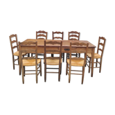 Table de ferme et 8 chaises